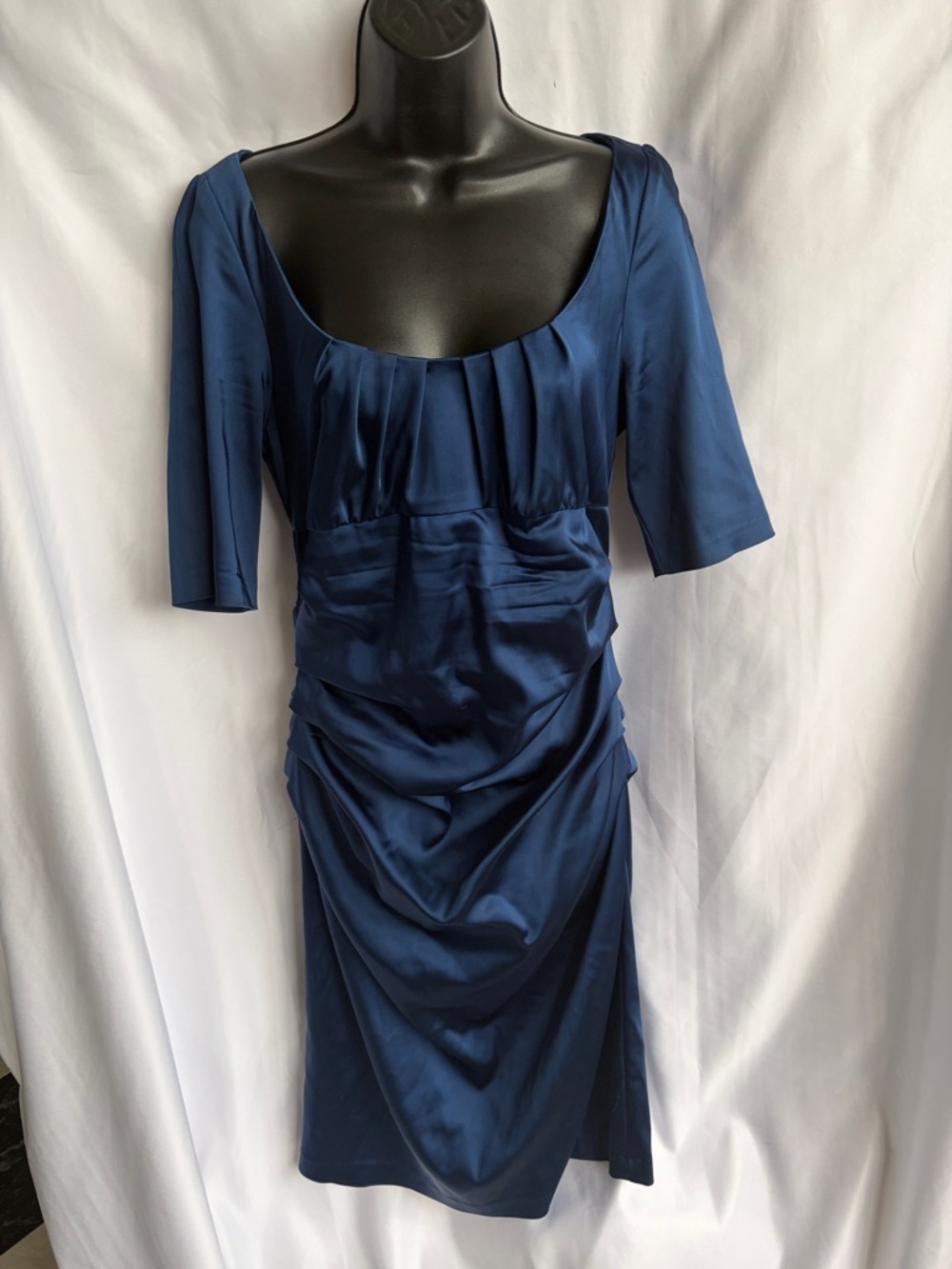 Suzi Chin For Maggie Boutique Dress, Dark Blue, sz 10, 19” PTP, 40” L
